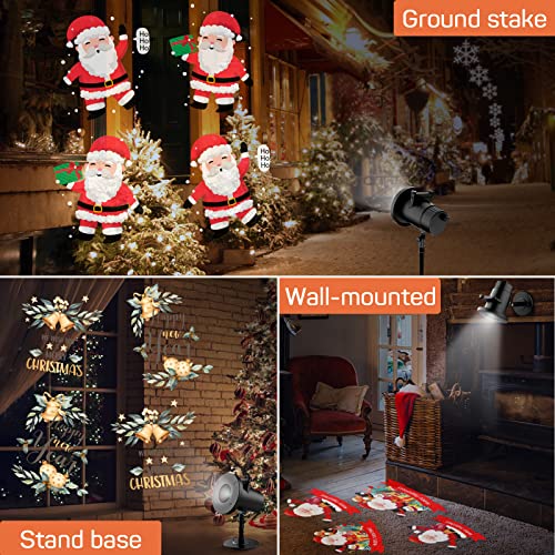 2022 Edition Dr. Prepare Christmas Projector Lights, Waterproof Outdoor Christmas Lights, Dynamic Christmas Decor for Holiday Party Lawn House Projection, with Ground Stake and Stand Base