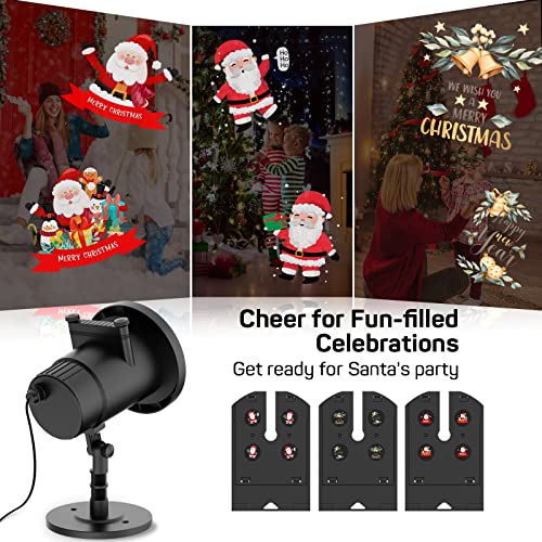 2022 Edition Dr. Prepare Christmas Projector Lights, Waterproof Outdoor Christmas Lights, Dynamic Christmas Decor for Holiday Party Lawn House Projection, with Ground Stake and Stand Base