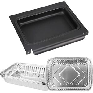 hisencn 67047 catch pan and aluminum drip pans for weber spirit i&ii 200 and 300, genesis ii lx200/300 series, grease collection pan for weber traveler grill, drip tray for weber 67047 83156 6415