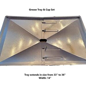 Outdoor Bazaar Replacement Grease Tray Set for BBQ Grill Models from Nexgrill, Dyna Glo, Kenmore, Backyard Grill, BHG, Uniflame and Others (20-23.5 inches)