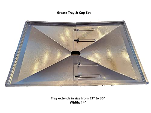 Outdoor Bazaar Replacement Grease Tray Set for BBQ Grill Models from Nexgrill, Dyna Glo, Kenmore, Backyard Grill, BHG, Uniflame and Others (20-23.5 inches)