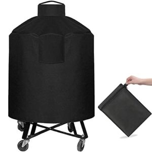 Westeco Cover for XL Big Green Egg, Accessories Extra Large Egg Kamado Joe Char-Griller Louisiana Ceramic Grill Heavy Duty Waterproof, Black, 35.5 inch Dia x 48 inch H