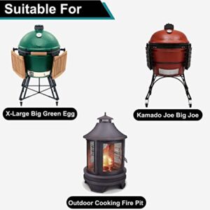 Westeco Cover for XL Big Green Egg, Accessories Extra Large Egg Kamado Joe Char-Griller Louisiana Ceramic Grill Heavy Duty Waterproof, Black, 35.5 inch Dia x 48 inch H