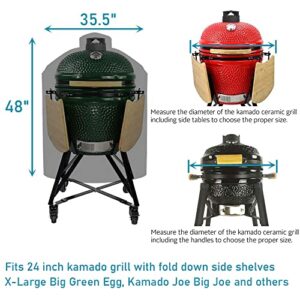 Westeco Cover for XL Big Green Egg, Accessories Extra Large Egg Kamado Joe Char-Griller Louisiana Ceramic Grill Heavy Duty Waterproof, Black, 35.5 inch Dia x 48 inch H