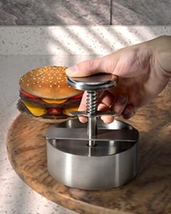 baffect burger press, adjustable stainless steel burger maker, non-stick patty mold for homemade hamburger (diameter 11 cm / 4.33 inches)
