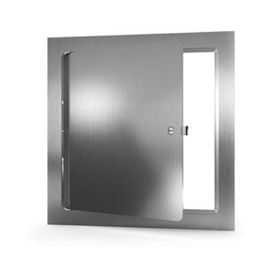Best - .8" x 8" Universal Flush Premium Access Door with Flange - Stainless Steel