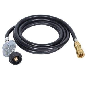 gassaf 12ft propane hose with regulator -3/8 quick connect disconnect replacement for mr. heater big buddy indoor/outdoor heater, type 1 connection x quick connect fittings