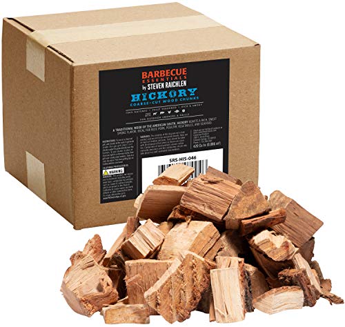 Steven Raichlen All Natural Hickory Wood Chunks for Smoking -420 Cu In Box or Bag, Approx 5 Lbs- Kiln Dried Large Cut BBQ Wood Chips for Smoker -Barbecue Chunks for Smoked Meat- Grilling Gifts for Men