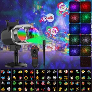 christmas projector lights outdoor waterproof, halloween 3-in-1 ocean wave & moving patterns star projector with remote control timer for holiday, birthday, party decor indoor & outdoor
