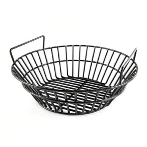porcelain steel charcoal ash basket fits for large big green egg grill, kamado joe classic, pit boss, louisiana grills, primo kamado grill and large grill dome