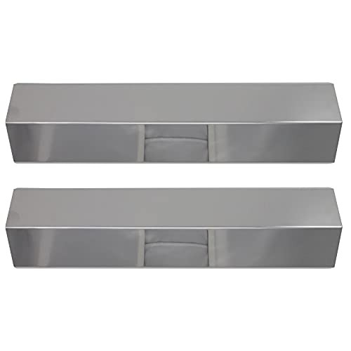 2-Pack BBQ Grill Heat Shield Plate Tent Replacement Parts for Brinkmann 810-9590-S - Compatible Barbeque Stainless Steel Flame Tamer, Guard, Deflector, Flavorizer Bar, Vaporizer Bar, Burner Cover 15"