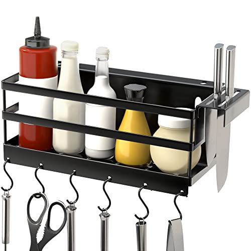 SHAPON Upgraded Griddle Caddy for 28" & 36" Blackstone Griddle Accessories Organizer for Clean & Organized Workspace Easy Install No Drill BBQ Griddle Accessories Storage Box Space Saving