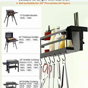 SHAPON Upgraded Griddle Caddy for 28" & 36" Blackstone Griddle Accessories Organizer for Clean & Organized Workspace Easy Install No Drill BBQ Griddle Accessories Storage Box Space Saving