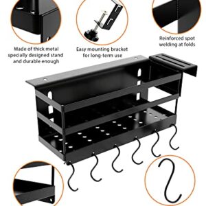 SHAPON Upgraded Griddle Caddy for 28" & 36" Blackstone Griddle Accessories Organizer for Clean & Organized Workspace Easy Install No Drill BBQ Griddle Accessories Storage Box Space Saving