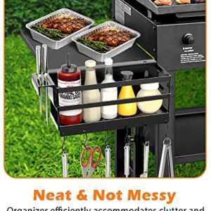 SHAPON Upgraded Griddle Caddy for 28" & 36" Blackstone Griddle Accessories Organizer for Clean & Organized Workspace Easy Install No Drill BBQ Griddle Accessories Storage Box Space Saving