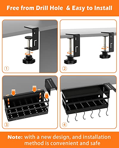 SHAPON Upgraded Griddle Caddy for 28" & 36" Blackstone Griddle Accessories Organizer for Clean & Organized Workspace Easy Install No Drill BBQ Griddle Accessories Storage Box Space Saving