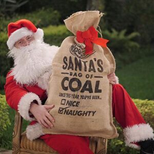 Fogo Santa's Bag of Coal, 17.6 Pound Bag of Premium Hardwood Lump Charcoal for Grilling and Smoking in Burlap Christmas Sack