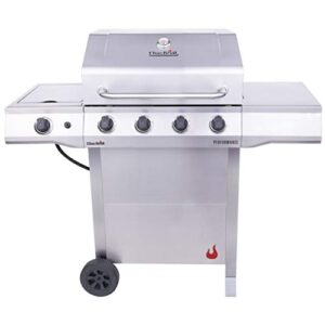 char-broil 463352521 performance 4-burner cart style liquid propane gas grill, stainless steel