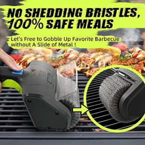 Motorized Grill Brush PURAMI Safe Grilling Rescue Gift No Shedding Bristles, 360° Rotating Cleaner Brush, Heavy Duty BBQ Accessories for Porcelain/Weber Gas/Traeger/Charcoal Grilling Grates