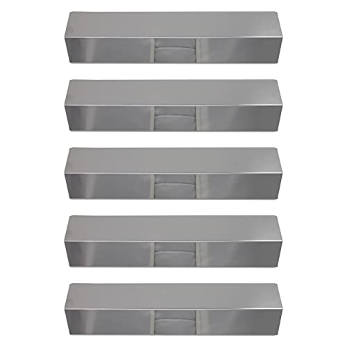 5-Pack BBQ Grill Heat Shield Plate Tent Replacement Parts for Brinkmann 810-4535-S - Compatible Barbeque Stainless Steel Flame Tamer, Guard, Deflector, Flavorizer Bar, Vaporizer Bar, Burner Cover 15"