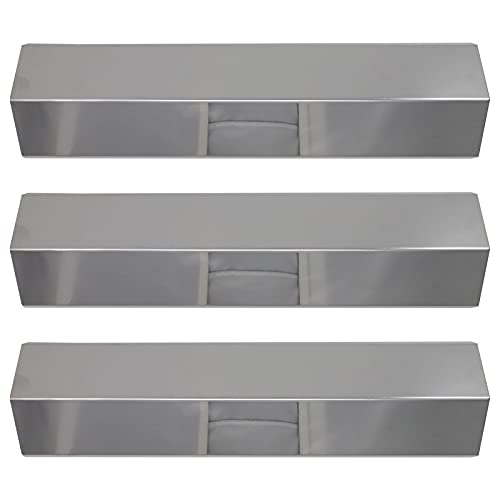 3-Pack BBQ Grill Heat Shield Plate Tent Replacement Parts for Brinkmann 810-9419-0 - Compatible Barbeque Stainless Steel Flame Tamer, Guard, Deflector, Flavorizer Bar, Vaporizer Bar, Burner Cover 15"