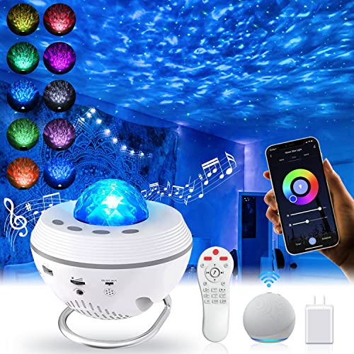 KGC Star Projector Galaxy Light, Galaxy Projector for Bedroom with Remote Control, Bluetooth Speaker & Voice Control, Night Lights Projector for Kids Room, Adults Home Theater, Party, Dorm Room Decor