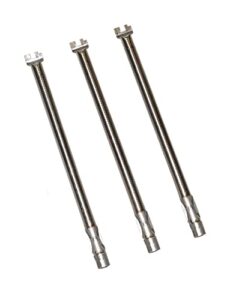 weber part 62799 19-1/2″ 3 burner tube set for natural gas genesis 300 series grills with front mount control knobs made 2011-2016.