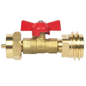 GASPRO Upgraded 1 lb Propane Tank Adapter with Valve, 20 lb to 1lb Converter, Hook Up Small Propane Tanks When 20lb Ran Out, Solid Brass