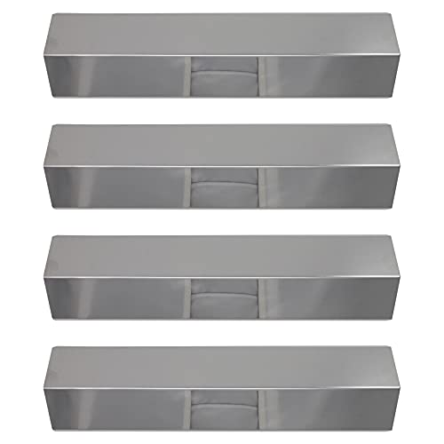 4-Pack BBQ Grill Heat Shield Plate Tent Replacement Parts for Brinkmann 810-9419-1 - Compatible Barbeque Stainless Steel Flame Tamer, Guard, Deflector, Flavorizer Bar, Vaporizer Bar, Burner Cover 15"