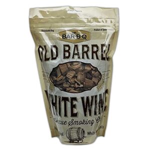 mr. bar-b-q old barrel white wine barbecue smoking chips home, brown