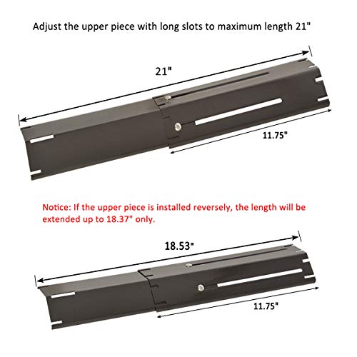 only fire Porcelain Enameled Universal Replacement Adjustable Flavorizer Bar for Most Gas Grills, Extends from 11.75" up to 21" L, Set of 3