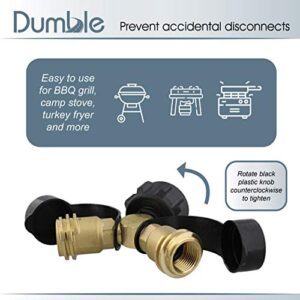 Dumble Propane Tank Adapters LP Gas Line Splitter 2 Way Hose Tee Y Propane Splitter - 2 Acme QCC1 Thread and Female POL