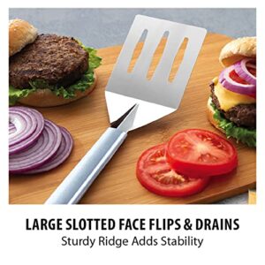 Rada Cutlery Metal Grill Spatula –Stainless Steel Face and Aluminum Handle Made in USA, 10-1/8 Inches