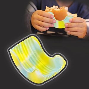 3 Pcs Washable Retractable Hamburger Holder Reusable Burger Buddy Mold Silicone Rack Brackets Contact-free Anti-dropping Burger Fixed Box Dip Clip Sauce Holder for Car,3 colors