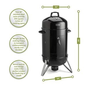 Cuisinart COS-118, Vertical Charcoal Smoker, 18" & KINGSFORD Heavy Duty Deluxe Charcoal Chimney Starter | BBQ Chimney Starter for Charcoal Grill and Barbecues
