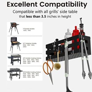 Griddle Caddy for Blackstone Griddle Accessories, Space Saving Grill Accessories Storage Caddy, BBQ Accessories Holder for Blackstone 28”-36” Griddle with a Magnetic Tool Holder and 6 J-Hooks