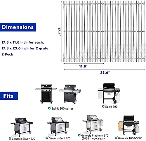 Uniflasy 7639 Cooking Grates 7636 Flavorizer Bars 69787 Burner Tube Ignitor Wire Kit Ignition Electrode for Weber Spirit 300 Series Spirit E-310 E-320, S-320 E/S330 with Front Mounted Control