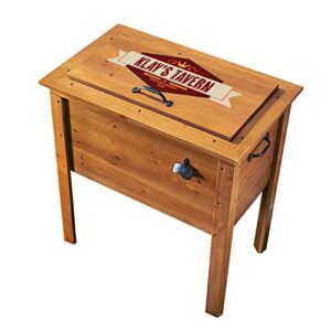 let’s make memories personalized tavern outdoor wooden cooler – father’s day – for dad – burgundy