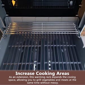 QuliMetal Stainless Steel Warming Rack for Weber Spirit II 200 Series (2017 and Newer), Weber Spirit II E210, II E220, II S210, II S220 with Up Front Control, Warming Grates Replace for Weber 67026