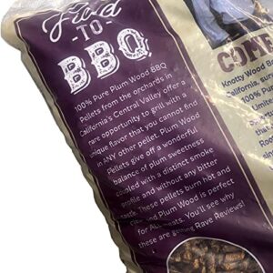 100% Plum Wood BBQ Cooking Pellets 20 lb Bag 100% Natural Sweetness Knotty Wood, KnottyWood-Plum20#