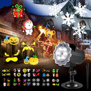 christmas projector lights outdoor, b-right holiday lights projector indoor with 12 hd multi-festival patterns ip65 waterproof led snowflake projector light for xmas birthday party house decor