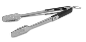pit boss grills soft touch bbq tongs, silver/black, (67387)