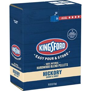 kingsford 100% natural hickory hardwood blend pellets – for all bbq grills & smokers, 18 lbs