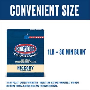 Kingsford 100% Natural Hickory Hardwood Blend Pellets - for All BBQ Grills & Smokers, 18 lbs