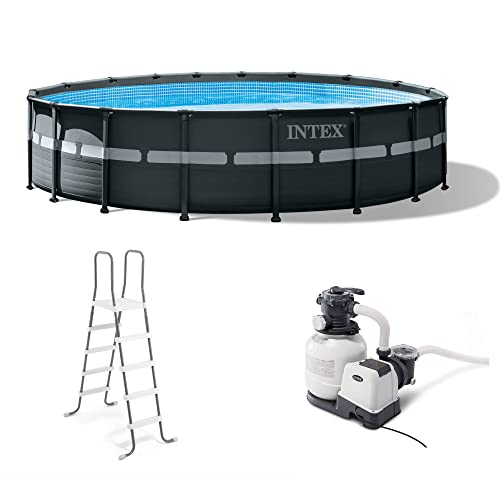 Intex Ultra XTR 18' x 52" Above Ground Outdoor Swimming Pool Set with 700 GPH Filter Pump and Robot Pool Cleaning Vacuum with 21' Hose