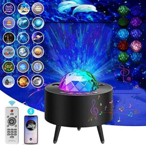 anuoexgo galaxy projector night light for bedroom starry projector light with bluetooth speaker cute room décor for kids light for birthday party christmas led nebula lamp for ceiling gaming room