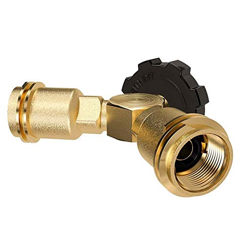 Propane Splitter Tee Adapter for QCC1 or POL Connector BBQ Grill Gas Fitting Tool Accessory for Propane Appliances, Patio Heaters, Camping Stoves, Lanterns, BBQ Grill, Camper, Two Burners, Stoves etc