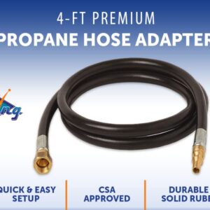 Flame King Quick Connect Hose for RV, Van, and Trailer - 48-inch, 3/8-inch ID Female SAE Gas Flare Fitting, 100304-48, Black