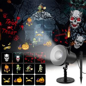 dr. prepare halloween projector lights outdoor, scary halloween ghost projector show with 12 dynamic patterns, waterproof spooky halloween decorations outdoor indoor for holiday christmas party house