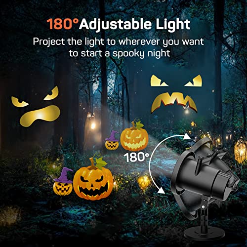 Dr. Prepare Halloween Projector Lights Outdoor, Scary Halloween Ghost Projector Show with 12 Dynamic Patterns, Waterproof Spooky Halloween Decorations Outdoor Indoor for Holiday Christmas Party House